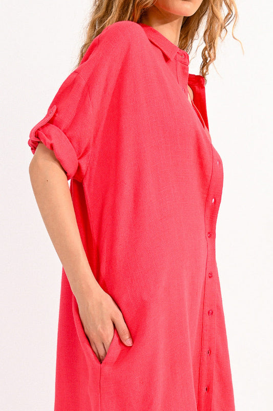 Lili Sidonio Coral Shirt Dress