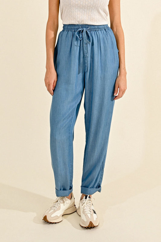 Molly Bracken Denim Draw String Pant