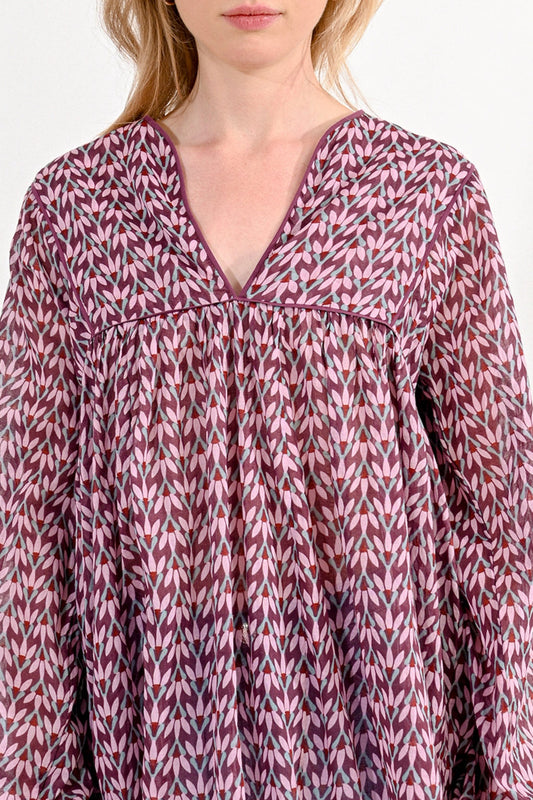 Molly Bracken Patterned Long Sleeve Blouse