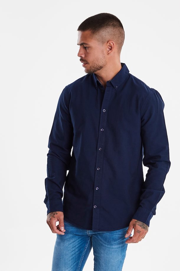 Blend Nail Oxford Shirt - Navy