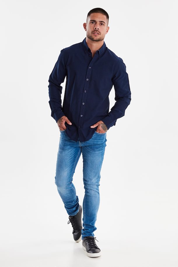 Blend Nail Oxford Shirt - Navy