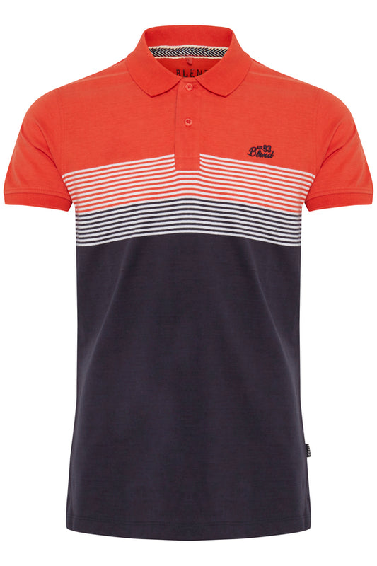 Blend Orange Striped Poloshirt