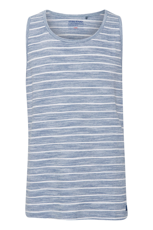 Blend Blue Striped Singlet Top