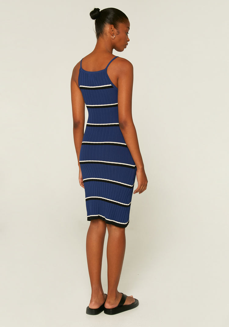 Compania Fantastica Navy Striped Dress