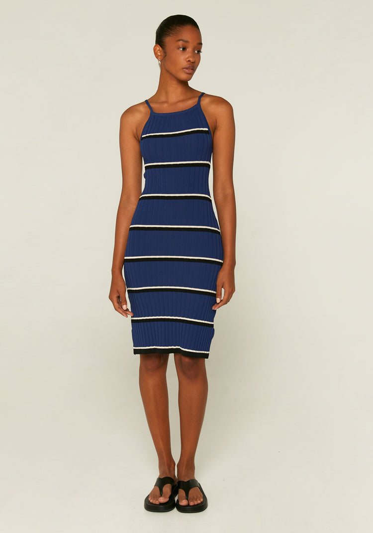 Compania Fantastica Navy Striped Dress