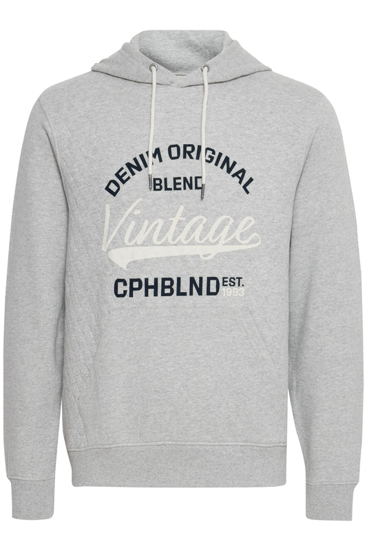 Blend Men's Grey Vintage Hooded Sweatshirt