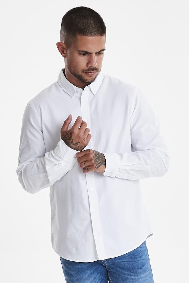 Blend Nail Oxford Shirt - White